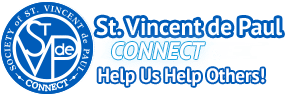 SVDP Connect logo, help us help others!