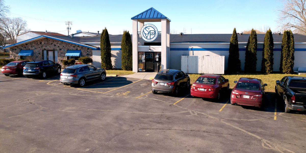 drone shot of outside SVDP Ozaukee County location